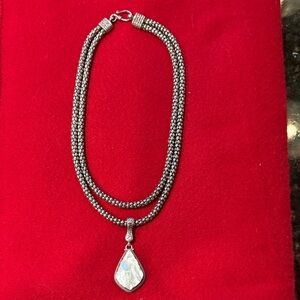 Elegant Sterling Silver Double Layer Necklace similar to Lagos